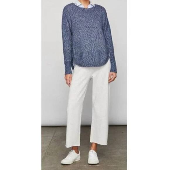 Sundays Alder Sweater Military Blue Cotton Yak Blend Round Hemline Women's Small - Picture 2 of 12